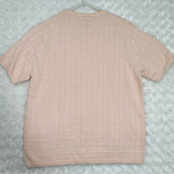 Alfred Dunner Women’s Beaded Short Sleeve Pink Sweater - Picture 2 of 10